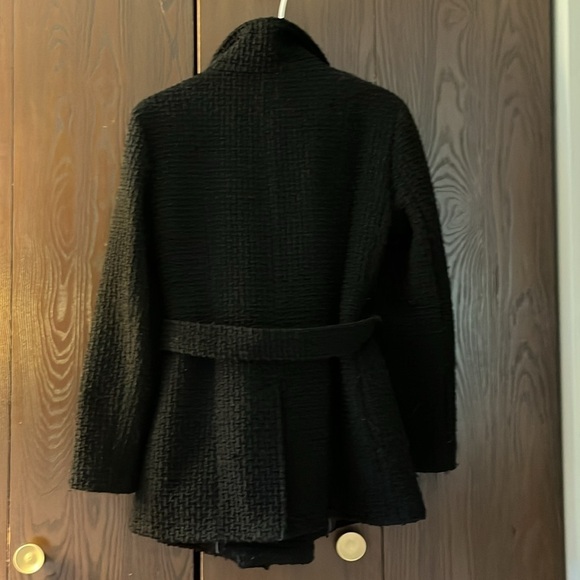 Calvin Klein black double breasted wool blend heavyweight coat. Size MP - Picture 5 of 10